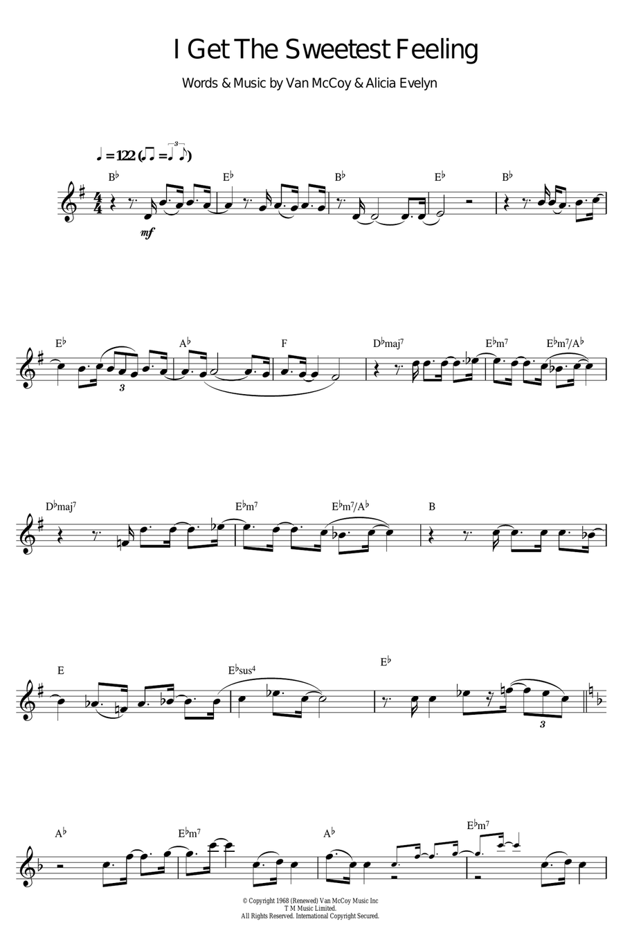 I Get The Sweetest Feeling Alto Saxophone scores gallery preview page 1