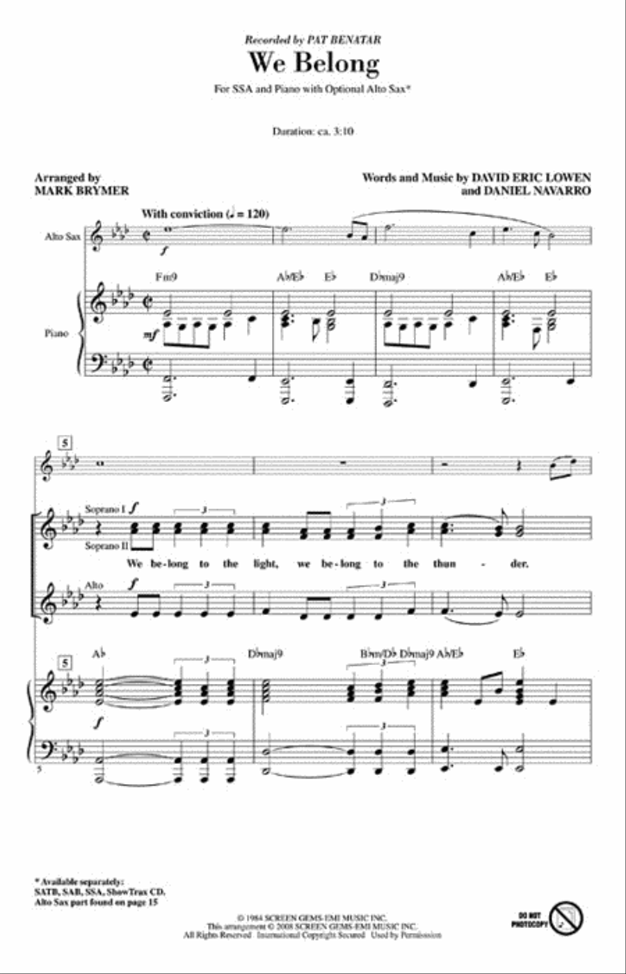 We Belong SSA scores gallery preview page 2