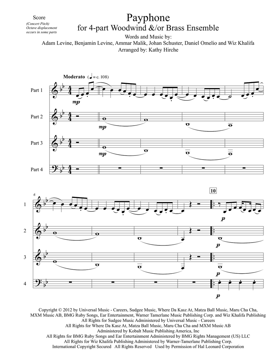 Payphone Brass Ensemble scores gallery preview page 2
