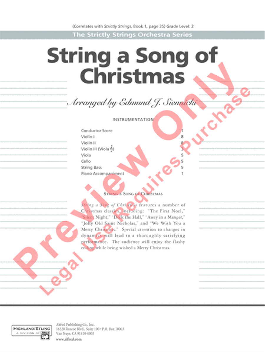 String a Song of Christmas String Orchestra scores gallery preview page 2