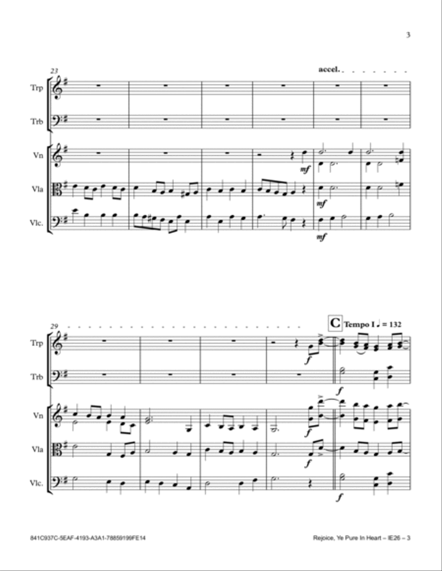 Rejoice, Ye Pure In Heart Small Ensemble scores gallery preview page 3
