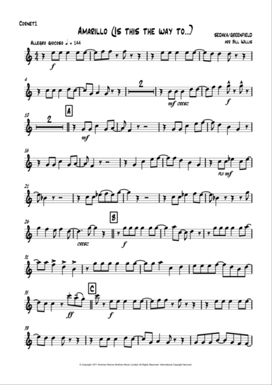 Amarillo (is This The Way To) School and Community scores gallery preview page 5