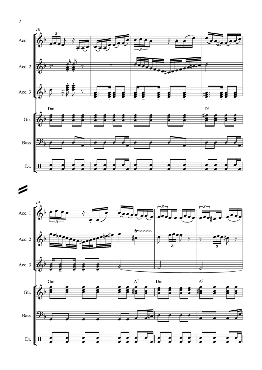 Viloldo: El Choclo, tango (Accordion Orchestra) Accordion Orchestra scores gallery preview page 2