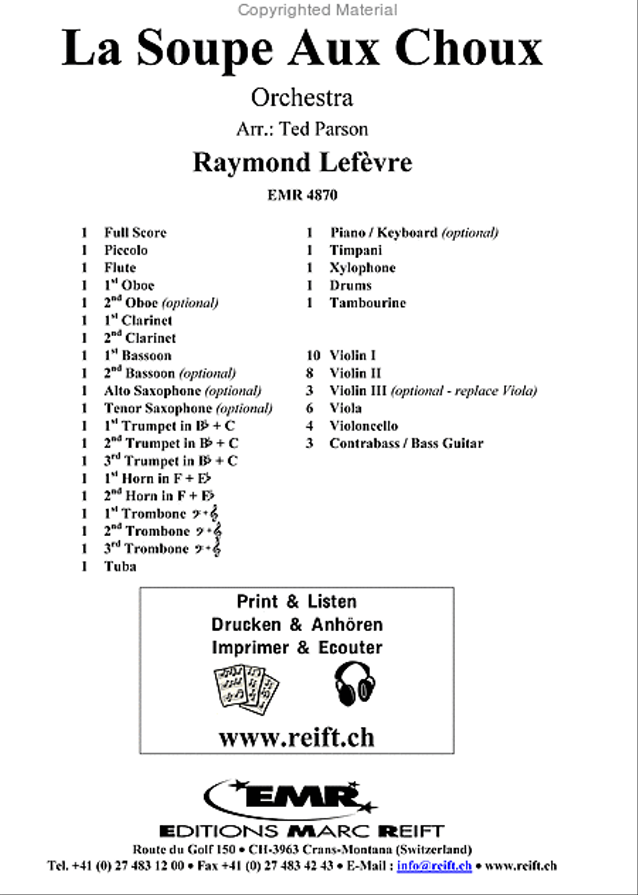 La Soupe Aux Choux Orchestra scores gallery preview page 2