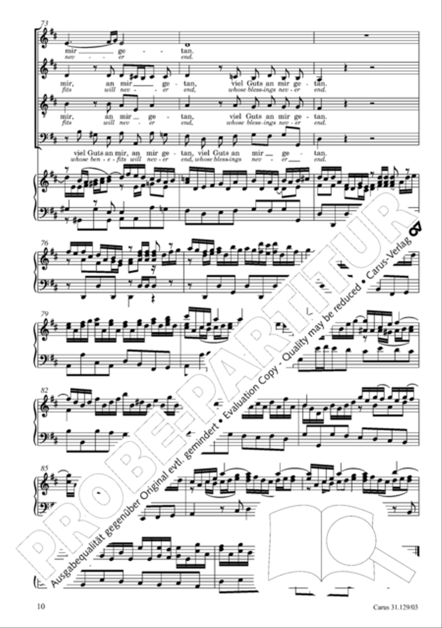 All glory to the Lord, our God (Gelobet sei der Herr, mein Gott) 4-Part scores gallery preview page 13