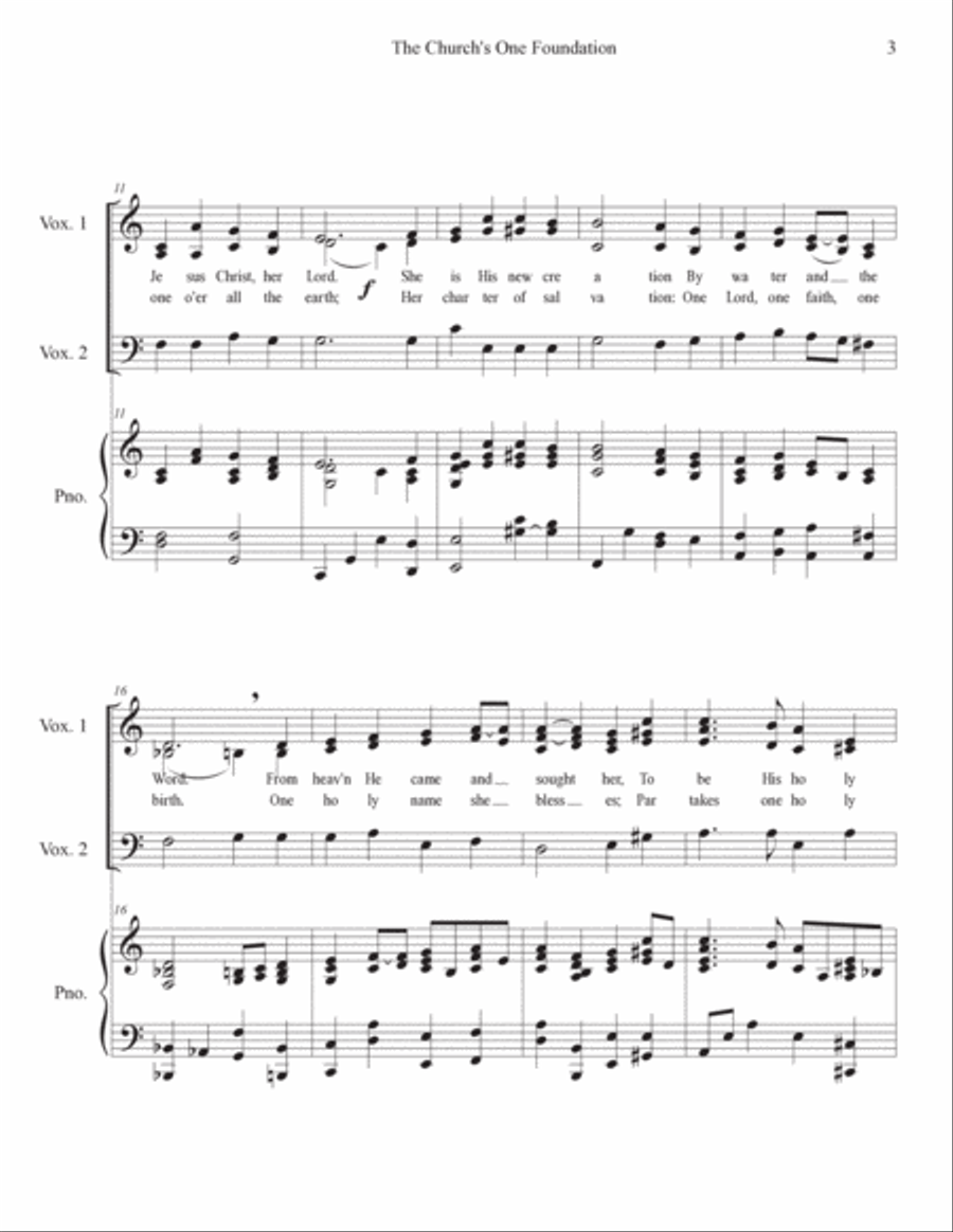 The Church's One Foundation SAB Choir (SSA) SSA scores gallery preview page 3