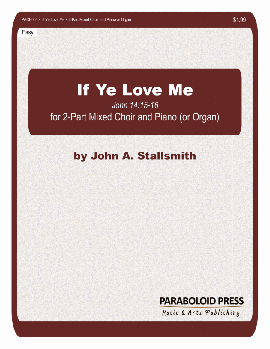 If Ye Love Me - 2-Part Mixed Choir and Piano (or Organ) 2-Part scores gallery preview page 1