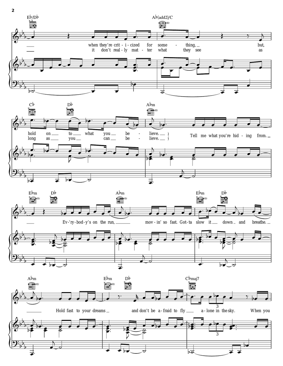 Free Piano, Vocal, Guitar scores gallery preview page 2