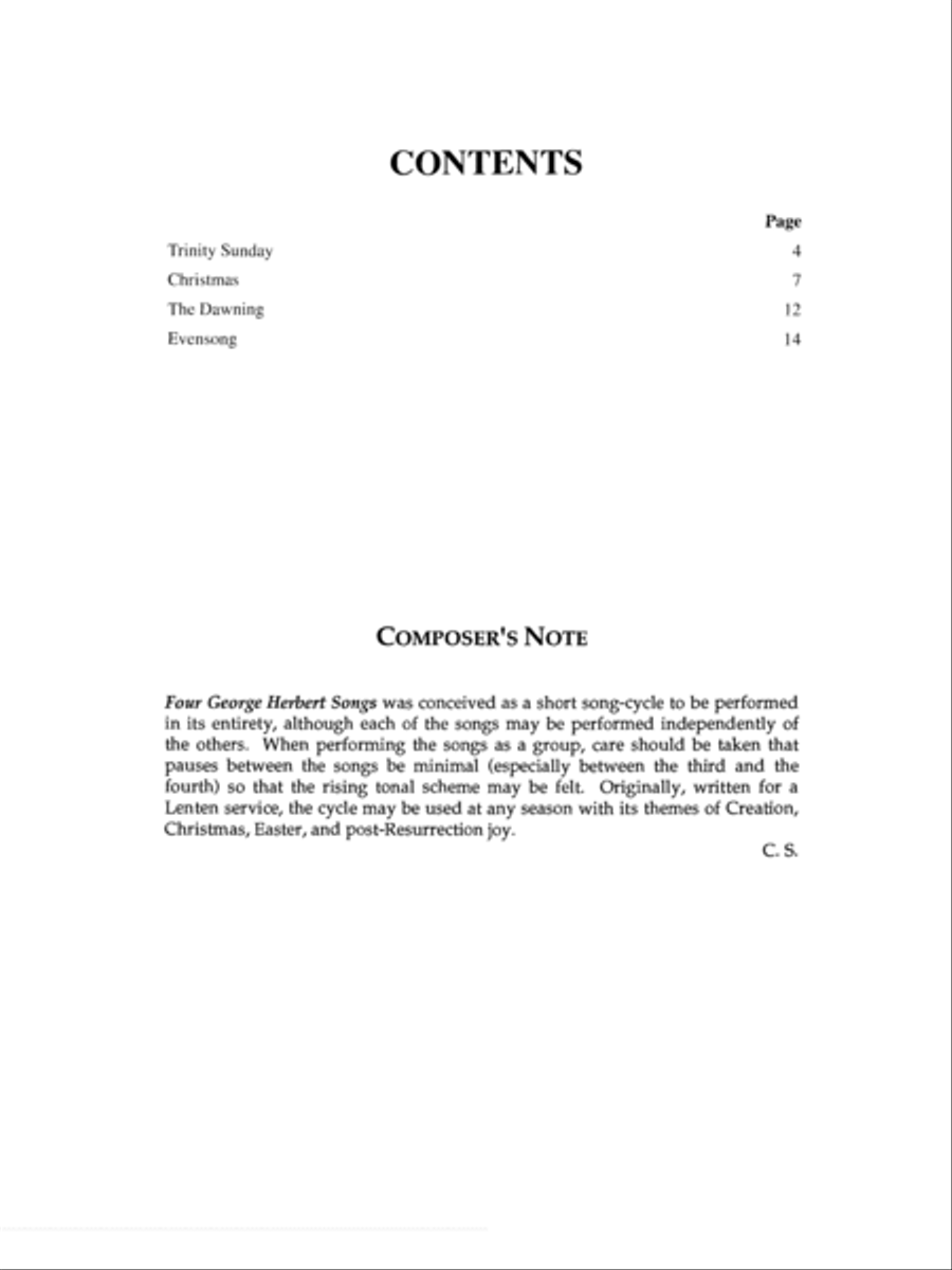 Four George Herbert Songs High Voice scores gallery preview page 3