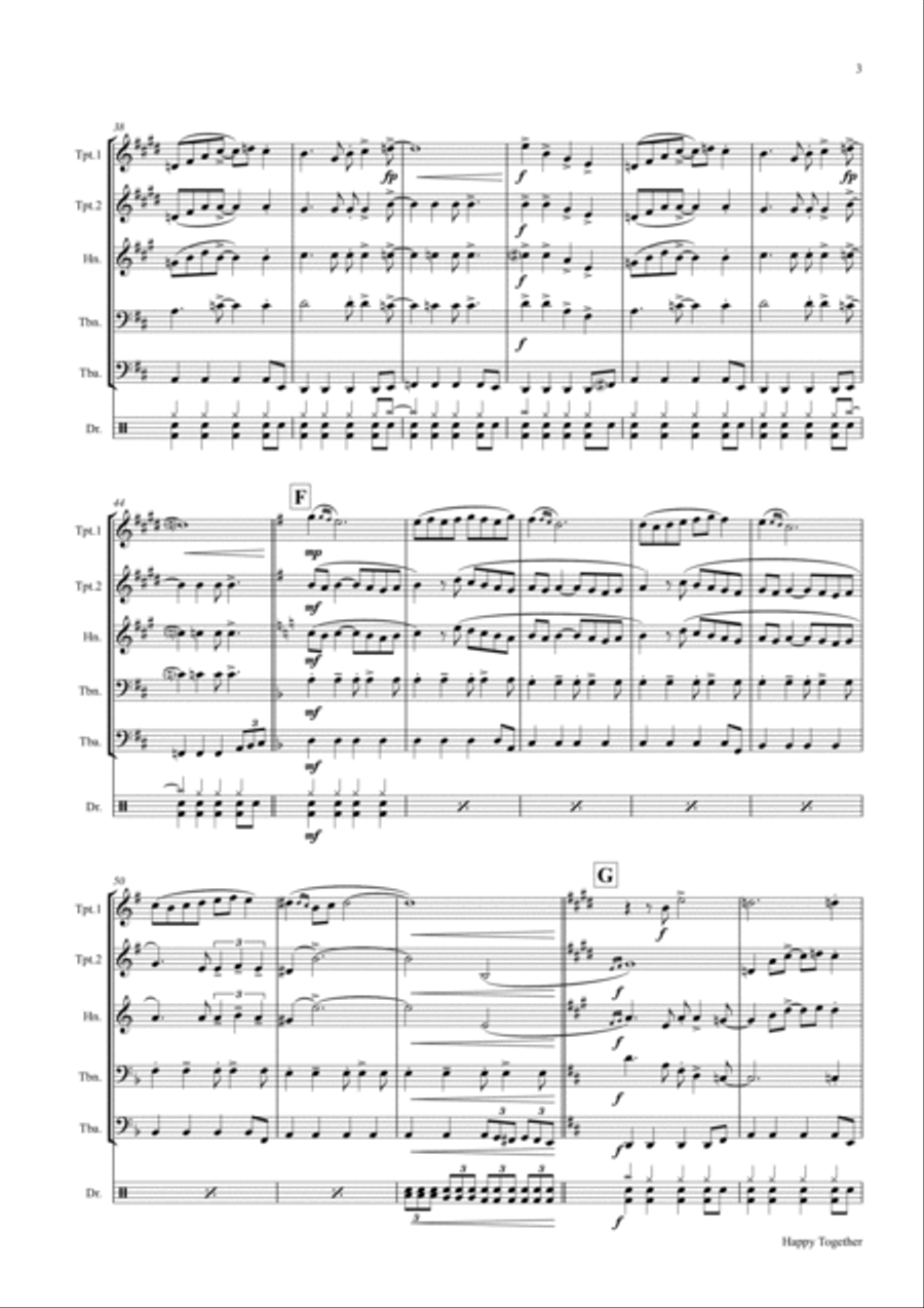 Happy Together Euphonium scores gallery preview page 3