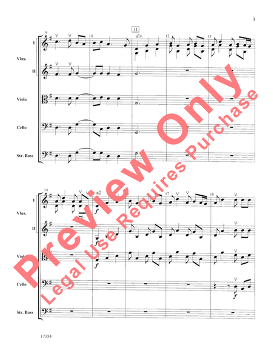 Hornpipe (from Water Music) String Orchestra scores gallery preview page 4