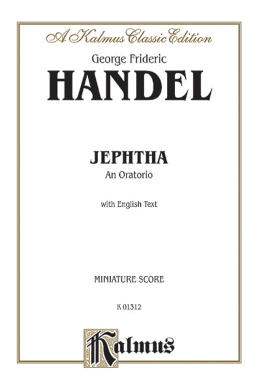 Jephtha (1752) 4-Part scores gallery preview page 1