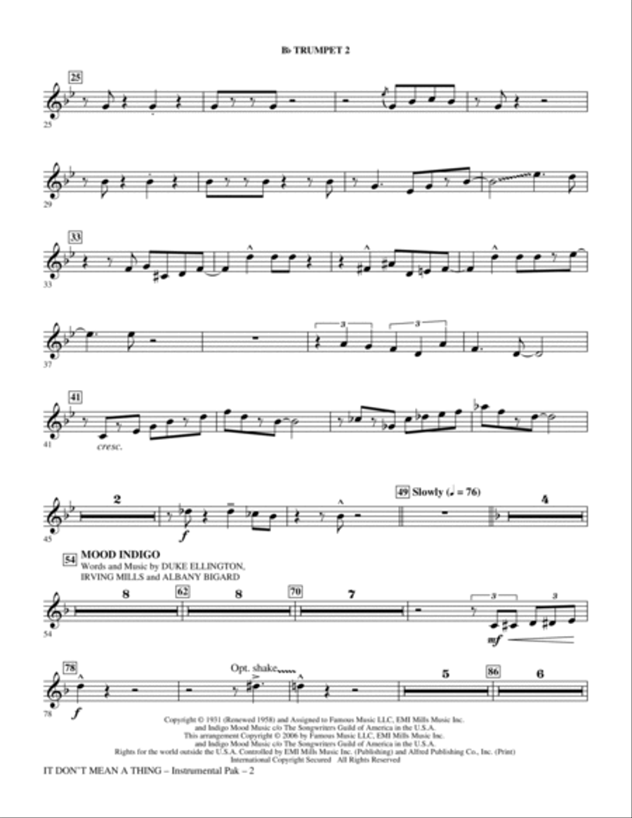It Don't Mean A Thing: The Best Of Duke Ellington (Medley) - Bb Trumpet 2 Choir scores gallery preview page 2