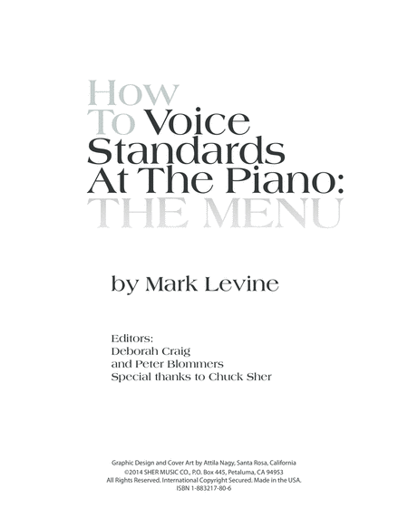How to Voice Standards at the Piano