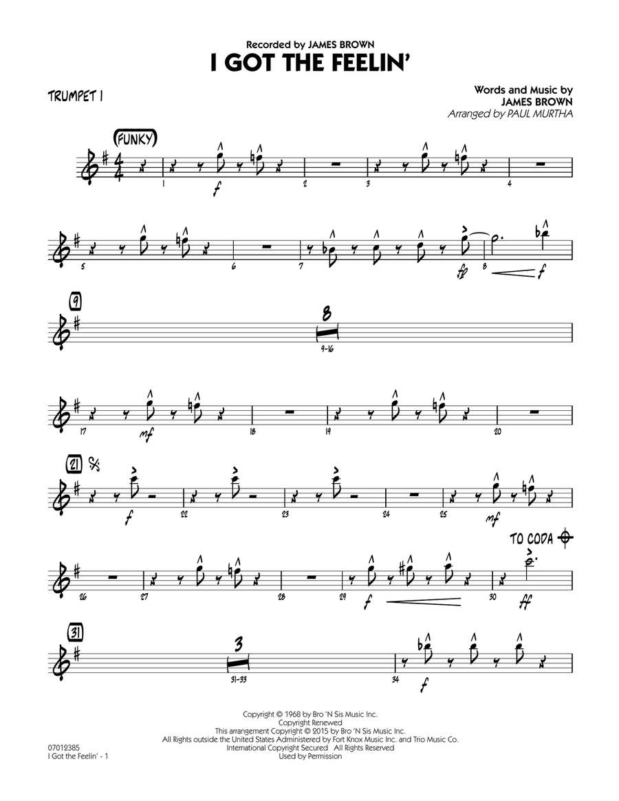 I Got The Feelin' - Trumpet 1