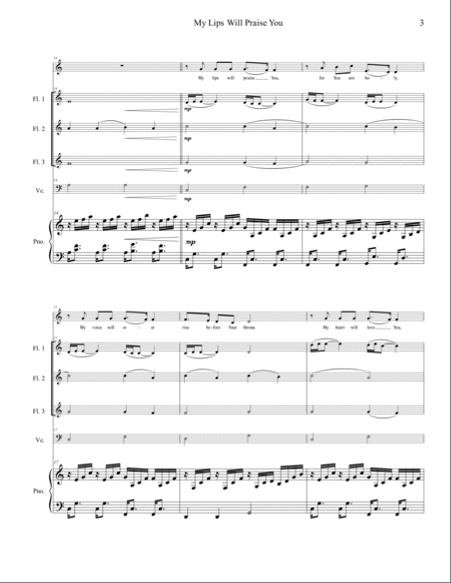 My Lips Will Praise You Flute scores gallery preview page 4