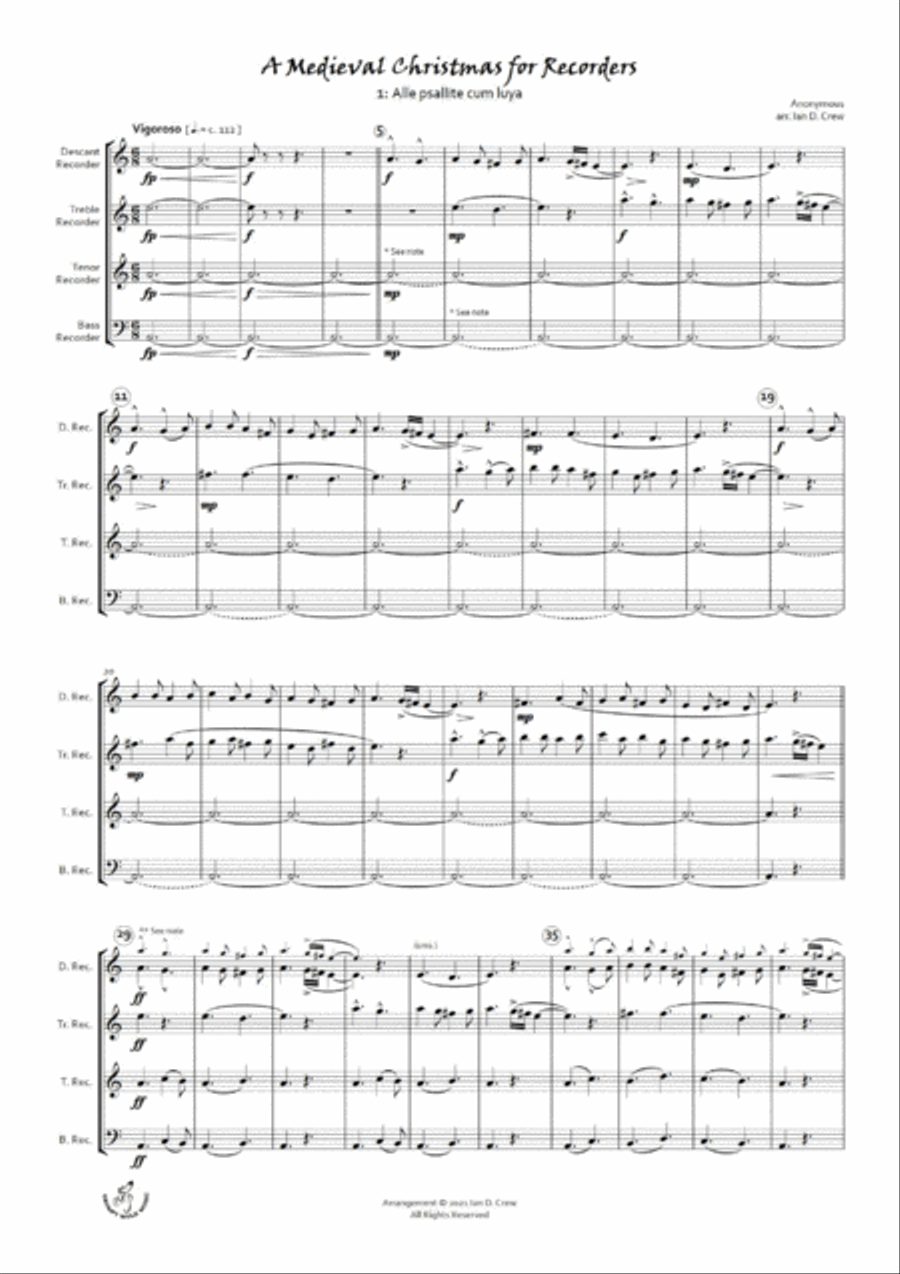 A Medieval Christmas for Recorders Small Ensemble scores gallery preview page 3