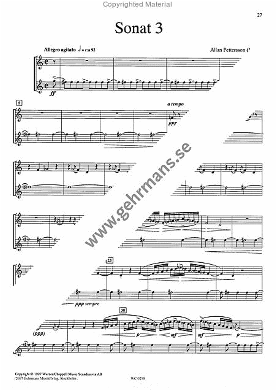 Sju Sonater Sju Sonater Violin Solo scores gallery preview page 4
