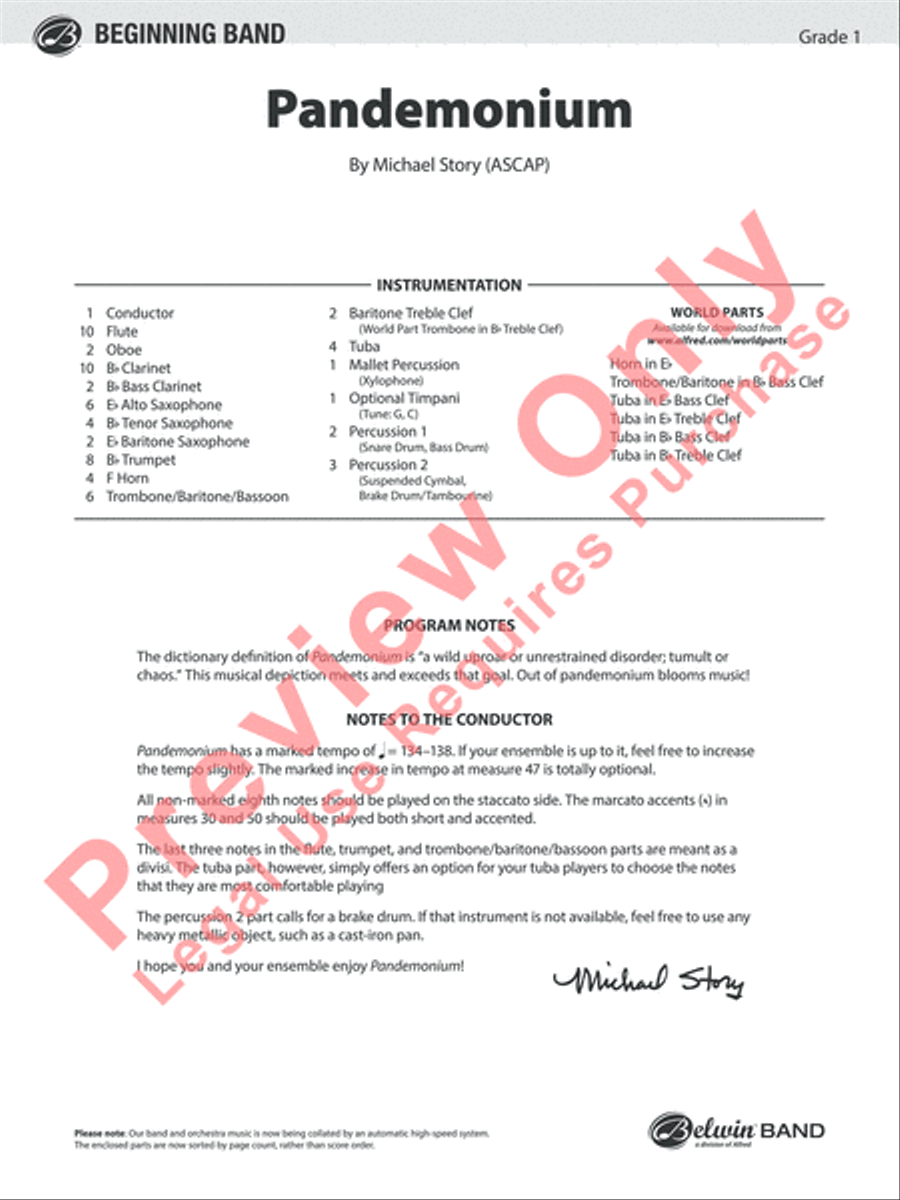 Pandemonium Pandemonium Concert Band scores gallery preview page 2