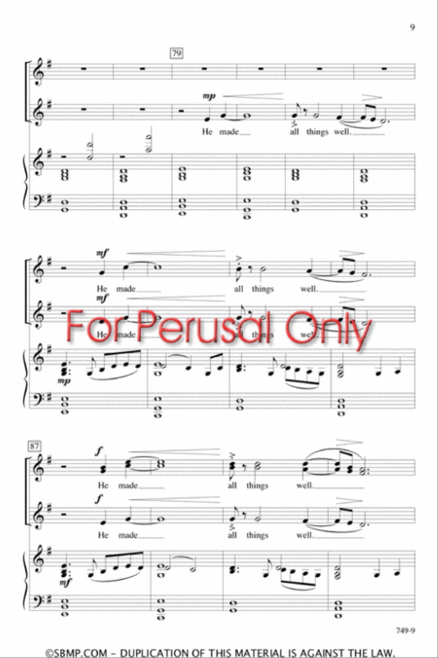 All Things Bright and Beautiful - SA Octavo SA scores gallery preview page 9