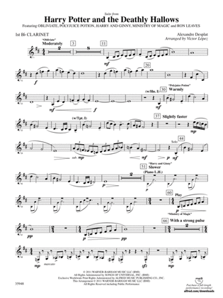 Harry Potter and the Deathly Hallows, Part 1, Suite from: 1st B-flat Clarinet