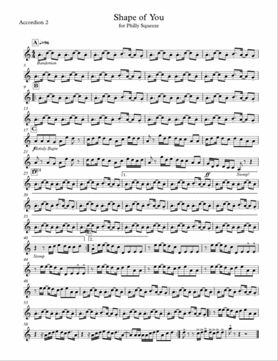 Shape Of You Shape Of You Accordion scores gallery preview page 2