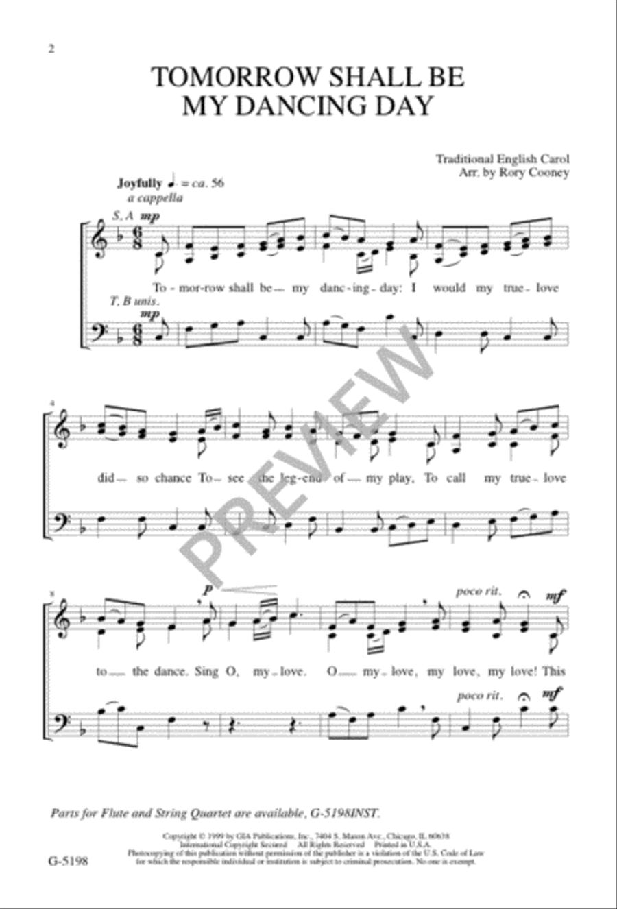 Tomorrow Shall Be My Dancing Day 3-Part scores gallery preview page 2