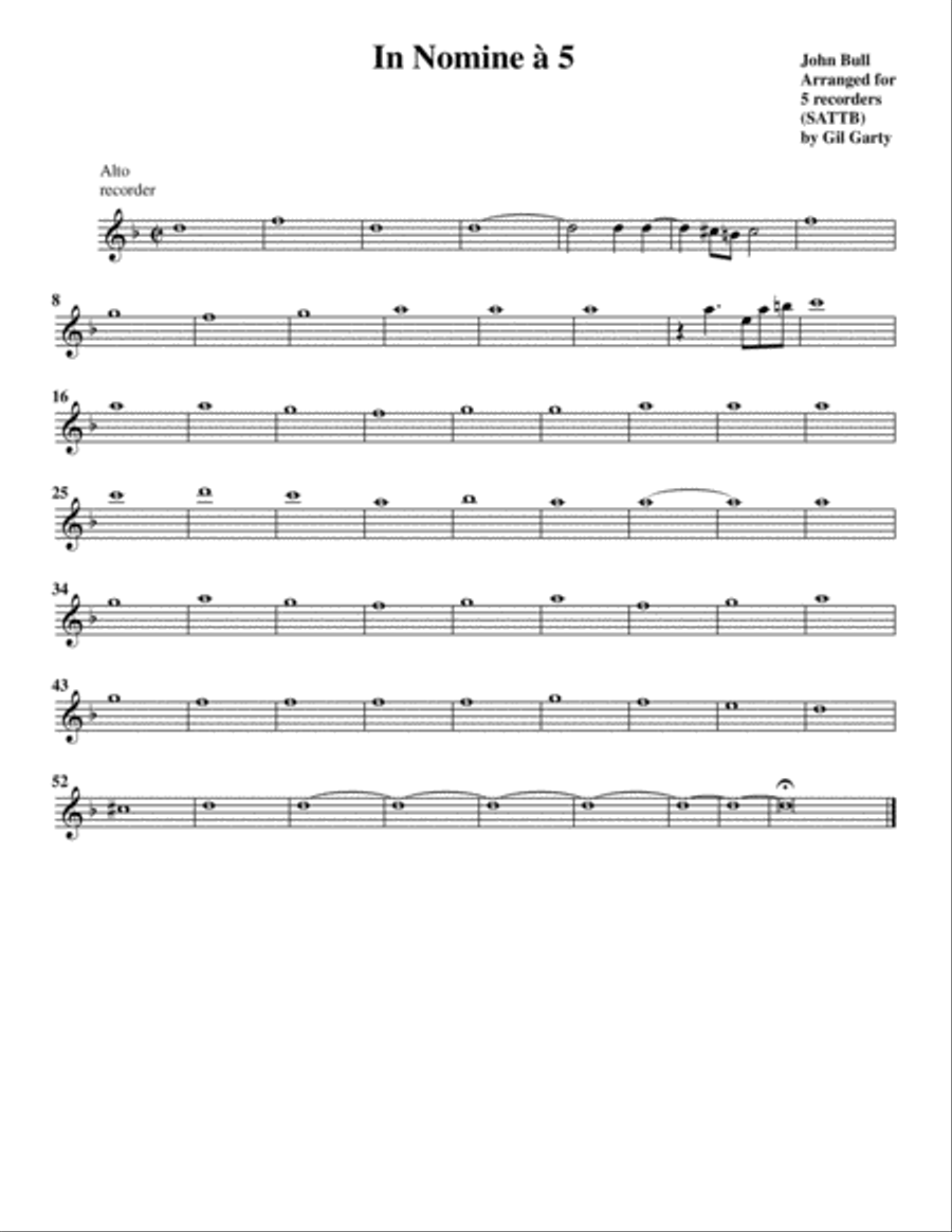 In Nomine a5 (arrangement for 5 recorders) Recorder scores gallery preview page 4