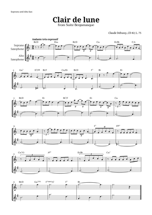 Clair de Lune by Debussy for Soprano and Alto Sax