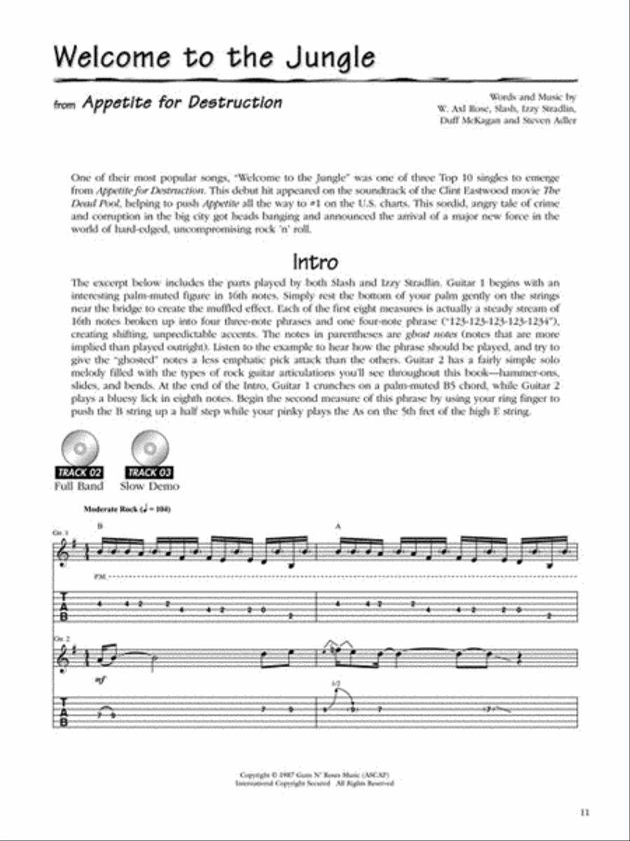Guns N' Roses Guns N' Roses Guitar Tablature scores gallery preview page 5
