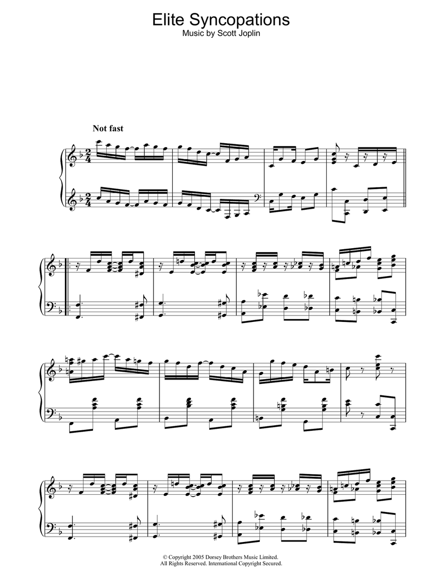Elite Syncopations Piano Solo scores gallery preview page 1