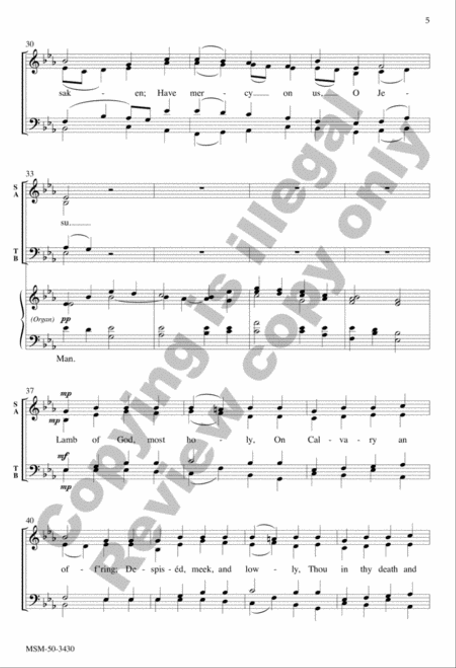 Lamb of God, Most Holy 4-Part scores gallery preview page 4