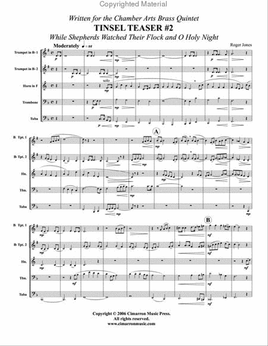 Tinsel Teaser #2 Brass Quintet scores gallery preview page 2