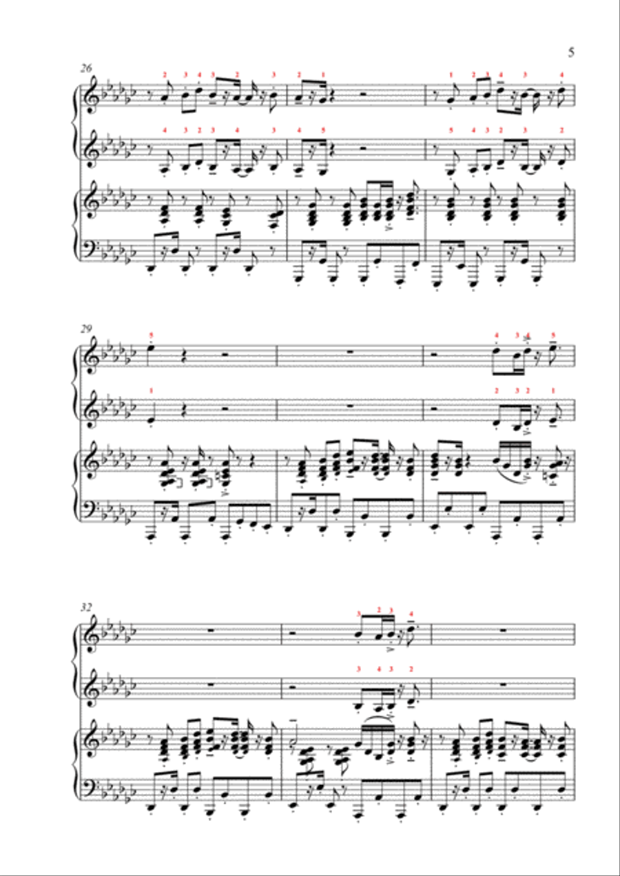 Five-Finger Disco! (Piano Duet - Four Hands) Piano Method scores gallery preview page 5