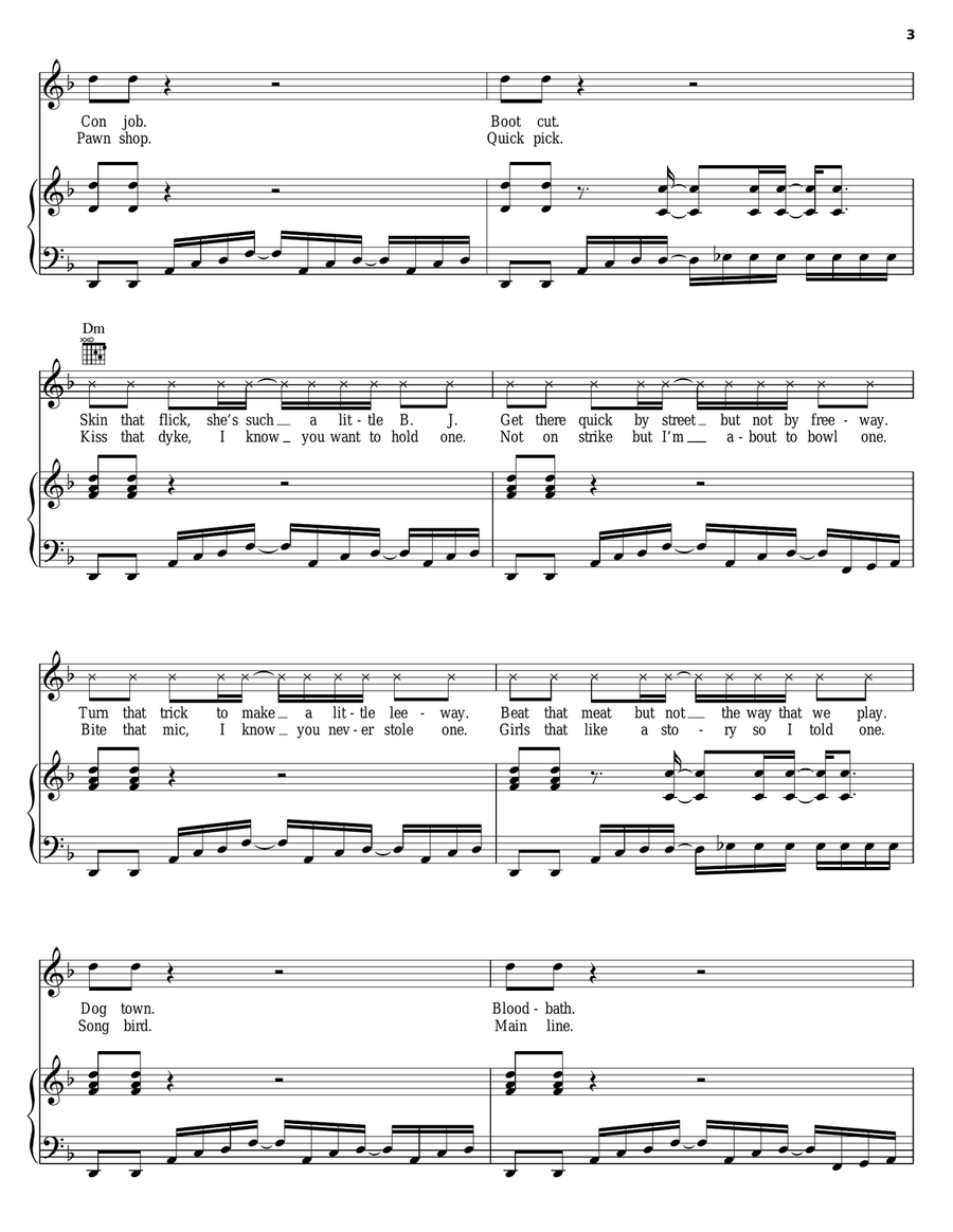By The Way By The Way Piano, Vocal, Guitar scores gallery preview page 3