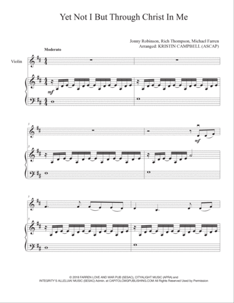 Yet Not I But Through Christ In Me Violin Solo scores gallery preview page 2