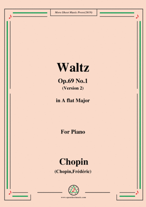 Book cover for Chopin-Waltz,in A flat Major,Op.69 No.1(Version 2),for Piano
