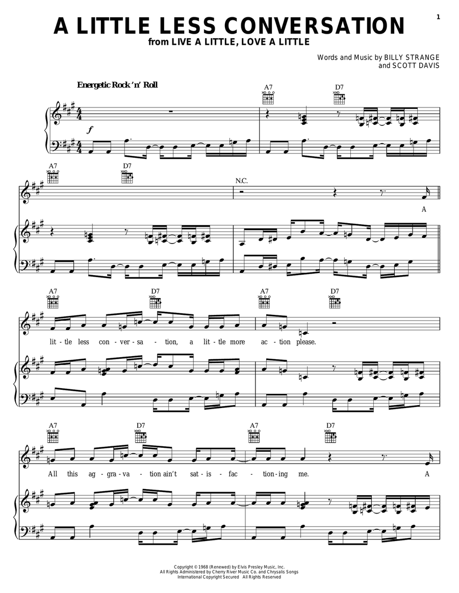 A Little Less Conversation Acoustic Guitar scores gallery preview page 1