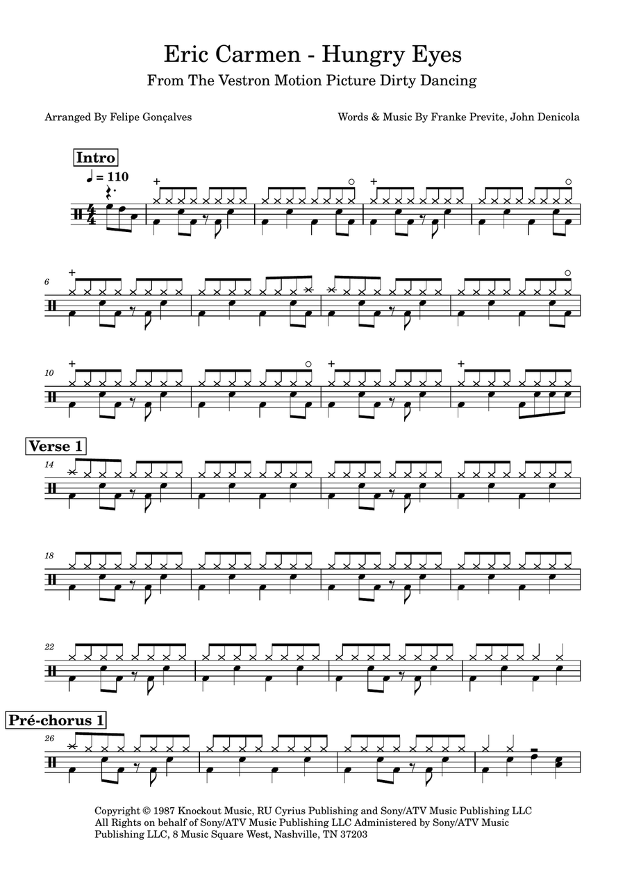 Hungry Eyes Drum Set scores gallery preview page 1