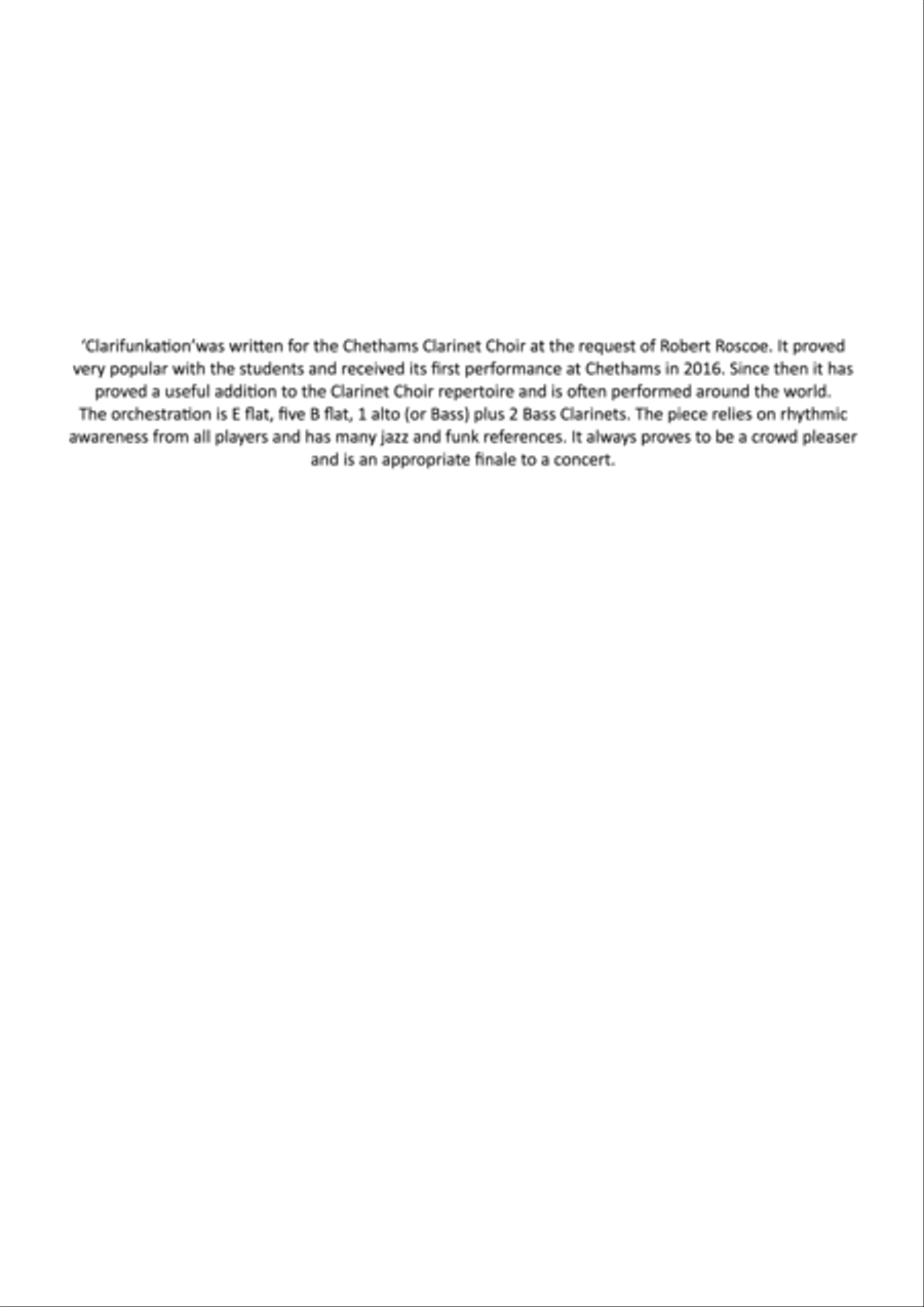 Clarifunkation! Clarifunkation! Set of Parts scores gallery preview page 2