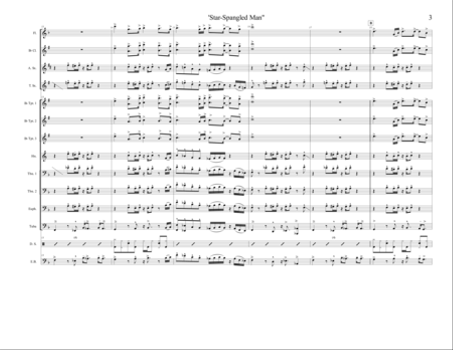 Star Spangled Man Marching Band scores gallery preview page 3
