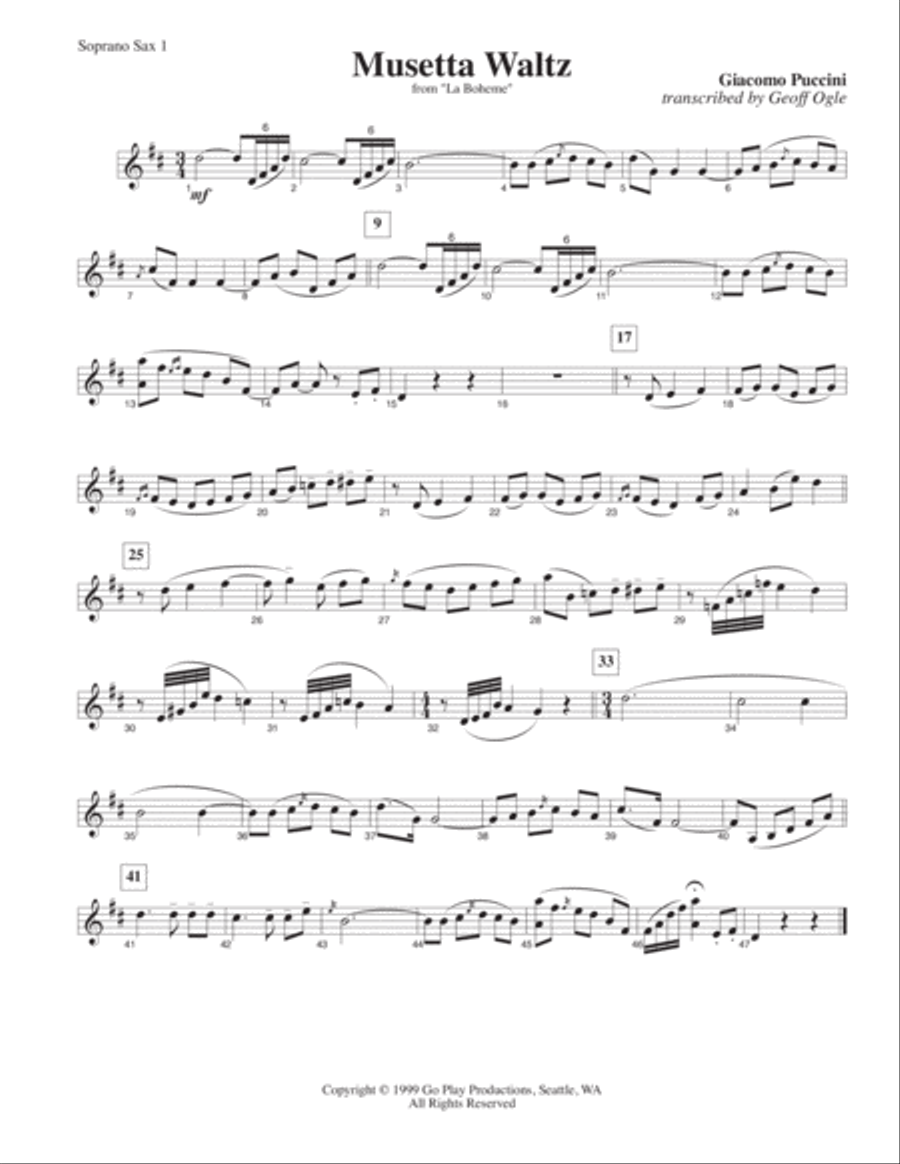 Musetta Waltz from La Boheme Small Ensemble scores gallery preview page 5