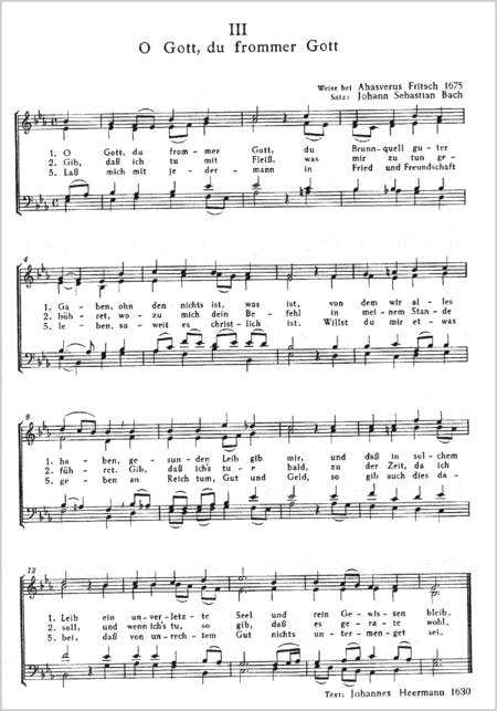 Vier Chorsatze von Bach, Kurig und zwei Kanons von Mozart