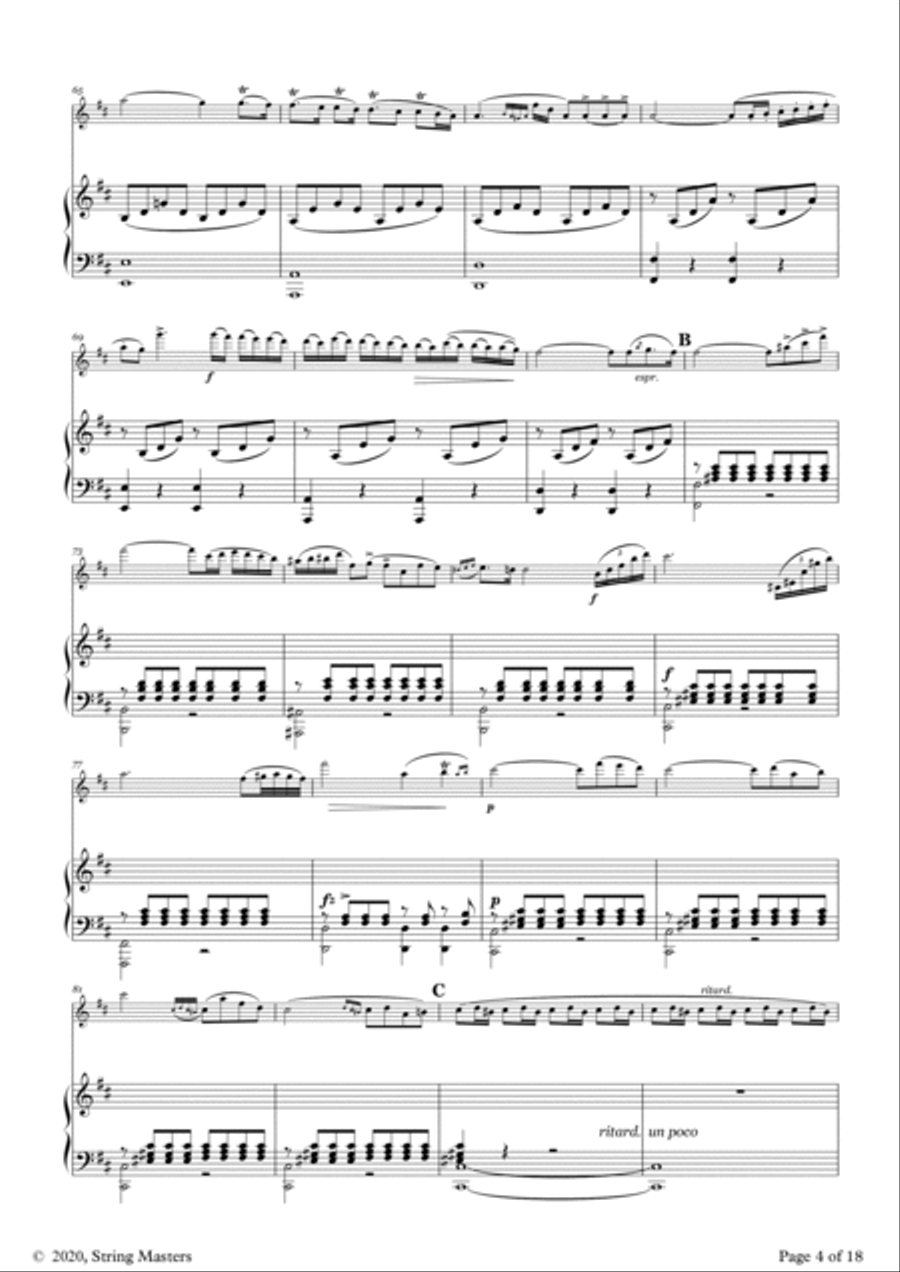Concerto No 1, Op 16 Violin (de Beriot) Violin and Piano Violin scores gallery preview page 4