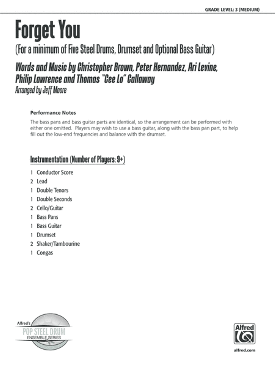 Forget You Forget You Steel Drum Band scores gallery preview page 2
