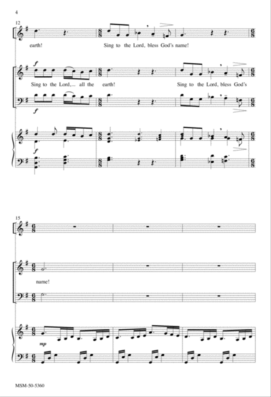 O Sing to the Lord a New Song 4-Part scores gallery preview page 4