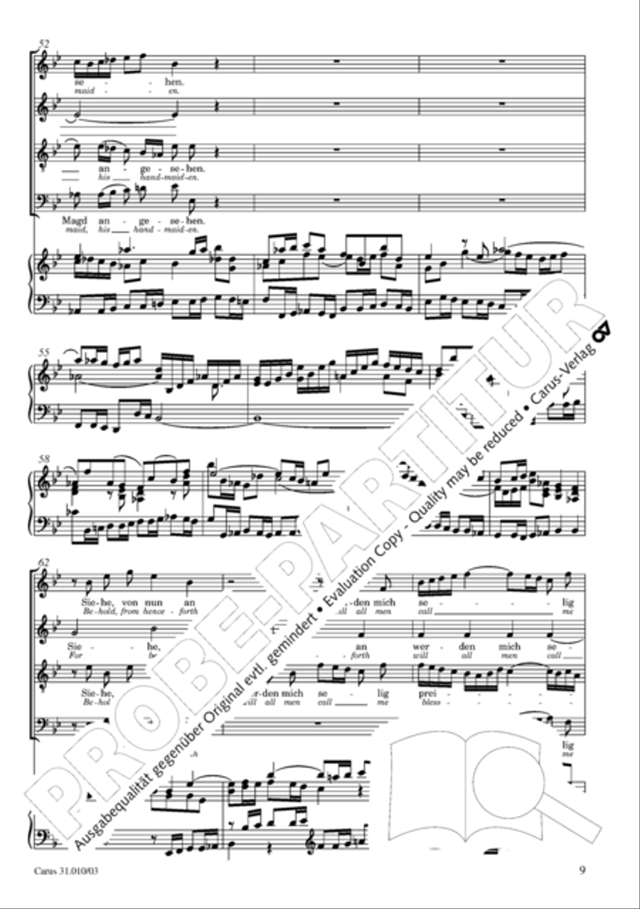 Magnify the Lord, my soul (Meine Seel erhebt den Herren) 4-Part scores gallery preview page 10