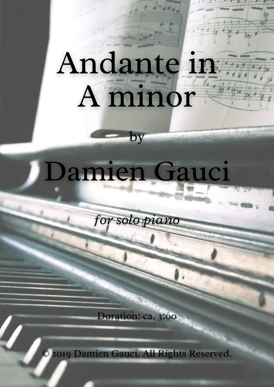 Andante in A minor Piano Solo scores gallery preview page 1
