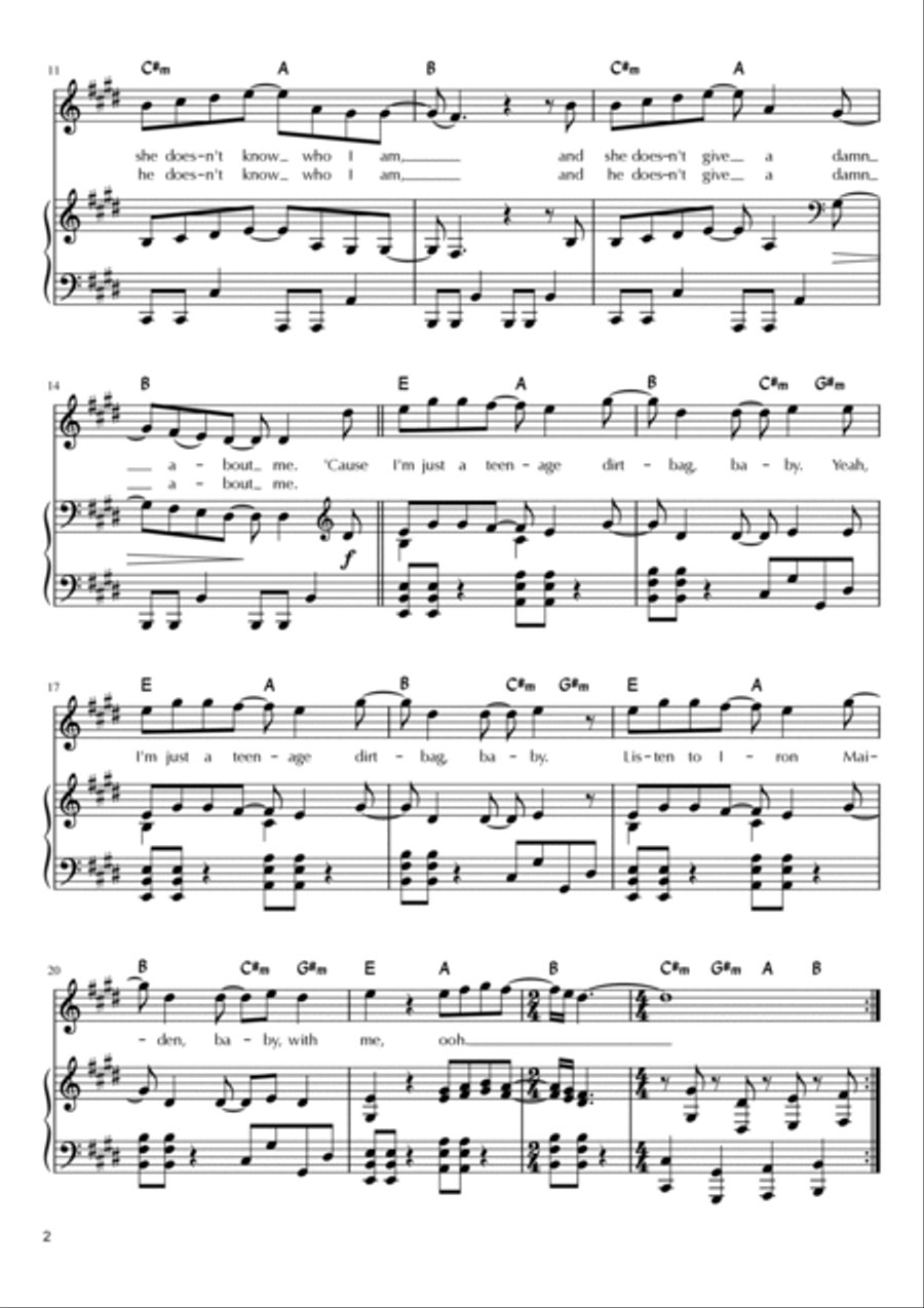Teenage Dirtbag Voice scores gallery preview page 2