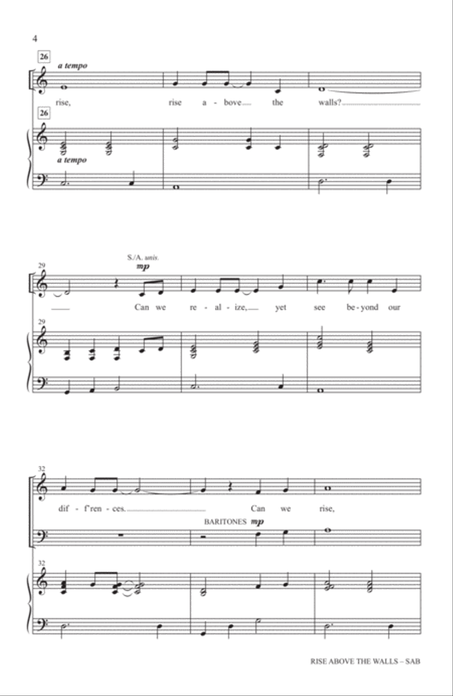 Rise Above The Walls Rise Above The Walls 3-Part scores gallery preview page 3